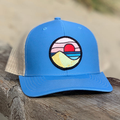 Curved-Brim Trucker (Ocean/Sand) with Beach Day Patch
