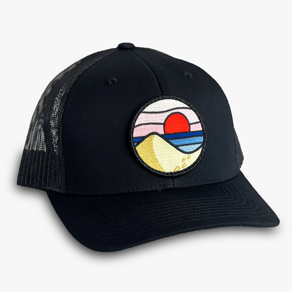 Beach Day Curved-Brim Trucker (Black)