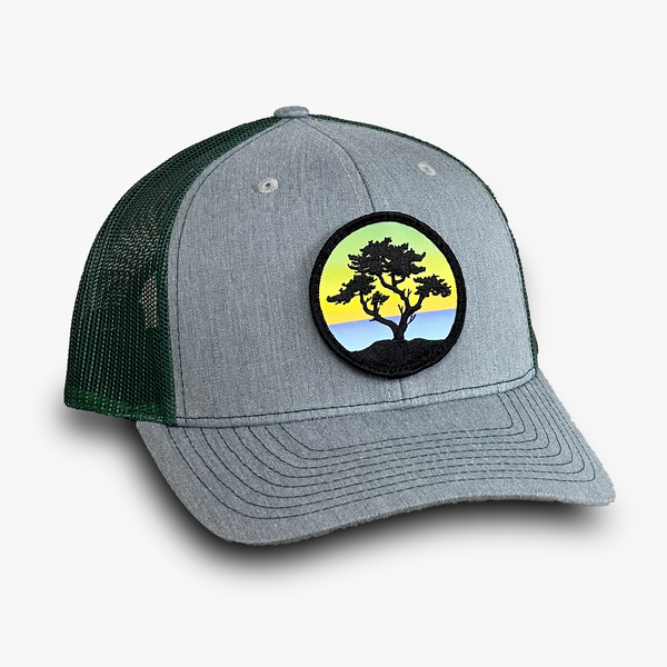 Cypress Curved-Brim Trucker (Stone/Forest)