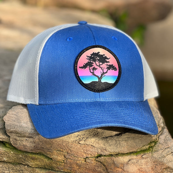 Sundown Cypress Curved-Brim Trucker (Cobalt/Silver)