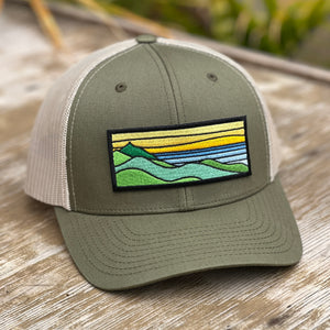 Gold Ridgecrest Curved-Brim Trucker (Moss/Sand)