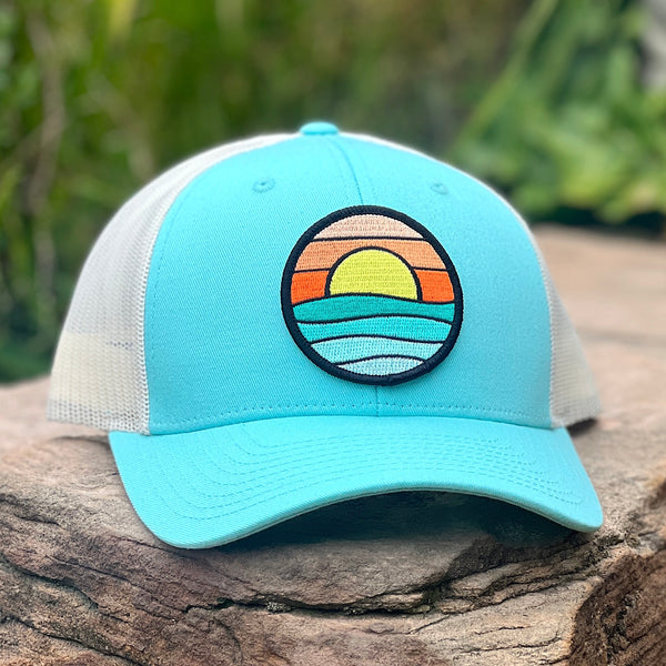 Serenity Curved-Brim Trucker (Seafoam/Ivory)