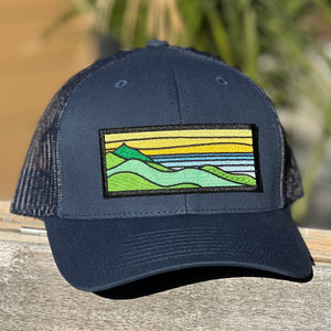 Gold Ridgecrest Curved-Brim Trucker (Navy)