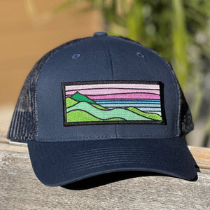 Pink Ridgecrest Curved-Brim Trucker (Navy)