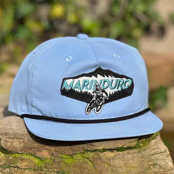 Marinduro Flat-Brim Rope Hat (Sky/Black)