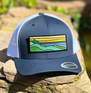 Gold Ridgecrest Curved-Brim Trucker (Navy/White)
