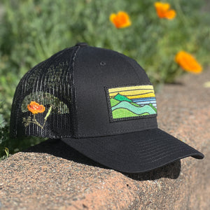Poppy Gold Ridgecrest Curved-Brim Trucker (Black)