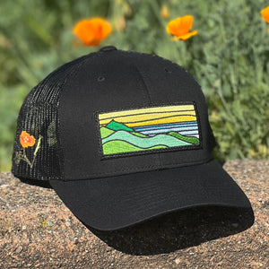 Poppy Gold Ridgecrest Curved-Brim Trucker (Black)