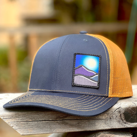 Curved Brim Trucker (Navy/Caramel) with Full Moon Patch
