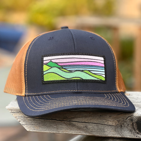 Pink Ridgecrest Curved-Brim Trucker (Navy/Bronze)