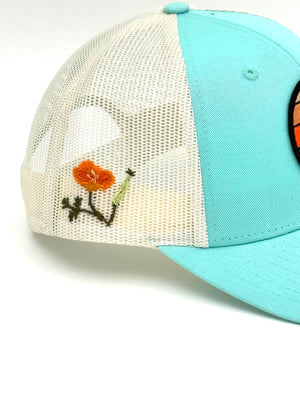 Poppy Serenity Curved-Brim Trucker (Seafoam/Ivory)