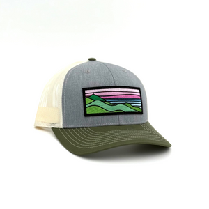 Pink Ridgecrest Curved-Brim Trucker (Stone/Moss/Ivory)