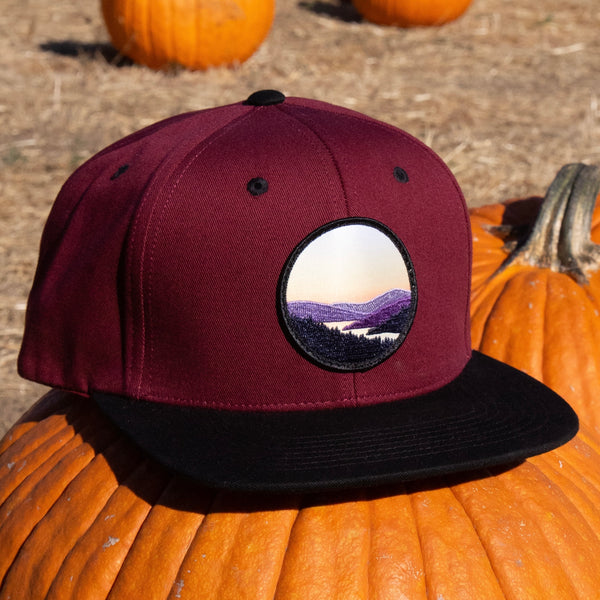 Lakeview Flat-Brim Snapback (Maroon/Black)