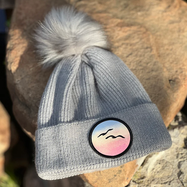 Birds Pom Beanie (Stone)