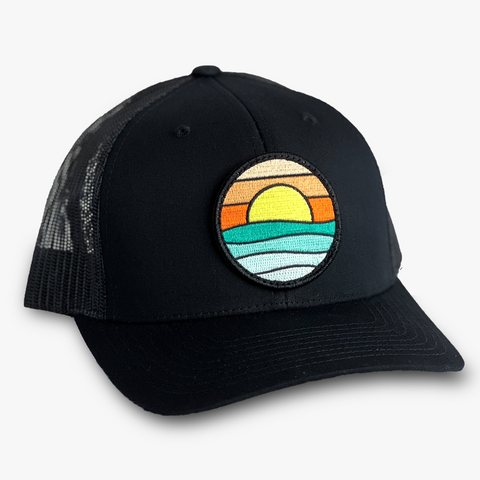 Curved-Brim Trucker (Black) with Serenity Patch