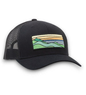 Orange Ridgecrest Curved-Brim Trucker (Black)