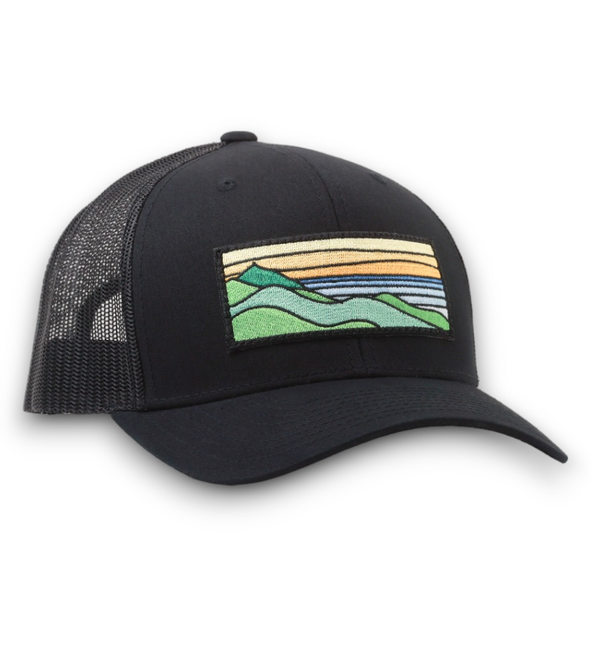 Orange Ridgecrest Curved-Brim Trucker (Black)