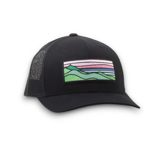 Pink Ridgecrest Curved-Brim Trucker (Black)