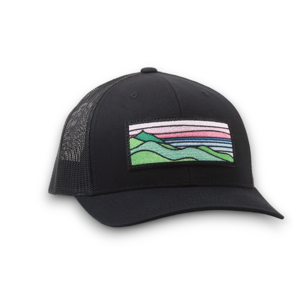 Pink Ridgecrest Curved-Brim Trucker (Black)