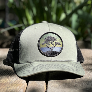 Blackout Cypress Curved-Brim Trucker (Moss/Black)