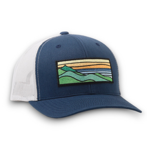 Gold Ridgecrest Curved-Brim Trucker (Navy/White)