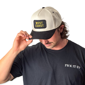 West Coast Curved-Brim Snapback (Ivory/Black)