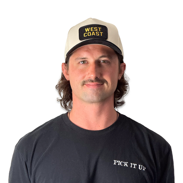 West Coast Curved-Brim Snapback (Ivory/Black)