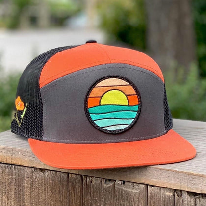 California Poppy Special Edition - Flat Brim Trucker with Serenity Patch