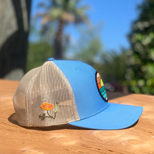 Poppy Serenity Curved-Brim Trucker (Ocean/Sand)