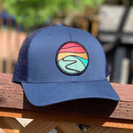 Curved-Brim Trucker (Navy) with Hilltop Patch