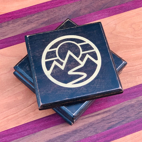 Mountains Coaster Set by Maxwell’s Wooden Hammer