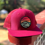 Curved-Brim Trucker (Maroon) with Hilltop Patch