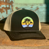 Curved-Brim Trucker (Black/Gold) with Cypress Patch