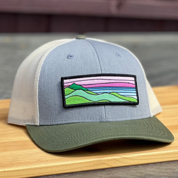 Pink Ridgecrest Curved-Brim Trucker (Stone/Moss/Ivory)