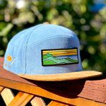 Corduroy Poppy Hat (Sky/Tan) with Ridgecrest Patch