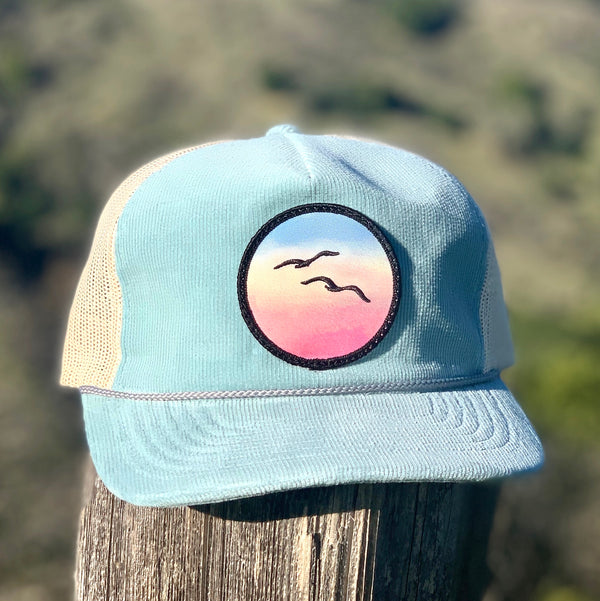 Birds Corduroy Trucker (Sky/Ivory)