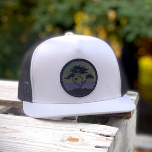 Blackout Cypress Flat-Brim Trucker (Silver/Black)