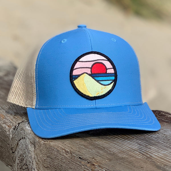 Beach Day Curved-Brim Trucker (Ocean/Sand)