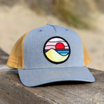 Curved-Brim Trucker (Grey/Gold) with Beach Day Patch