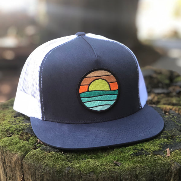 Serenity Flat-Brim Trucker (Navy/White)