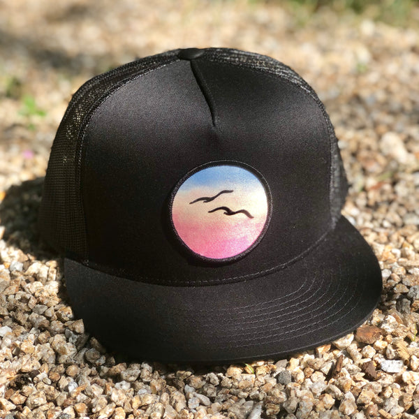 Birds Flat-Brim Trucker (Black)