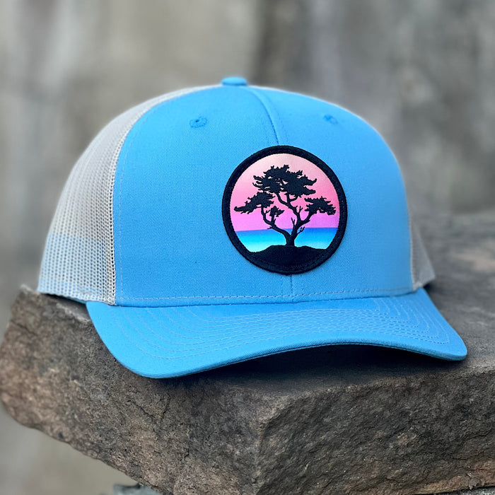Sundown Cypress Curved-Brim Trucker, Ocean/Sand