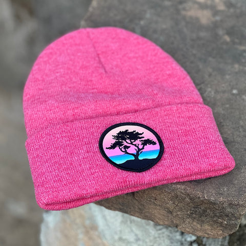 Classic Beanie (Rose) with Sundown Cypress Patch