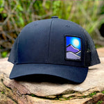 Curved Brim Trucker (Black) with Full Moon Patch