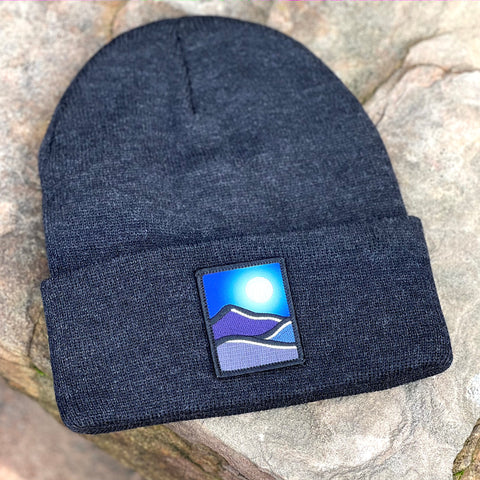 Classic Beanie (Charcoal) with Full Moon Patch