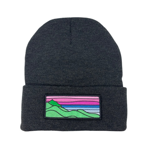 Classic Beanie (Charcoal) with Pink Ridgecrest Patch