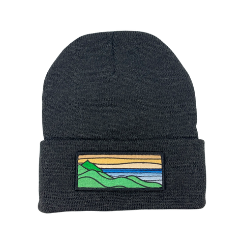 Classic Beanie (Charcoal) with Orange Ridgecrest Patch