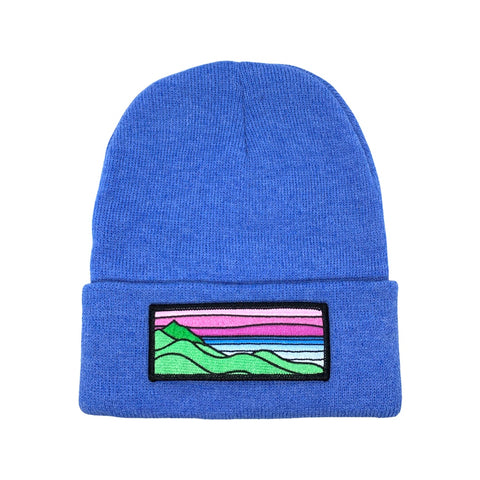 Classic Beanie (Ocean) with Pink Ridgecrest Patch