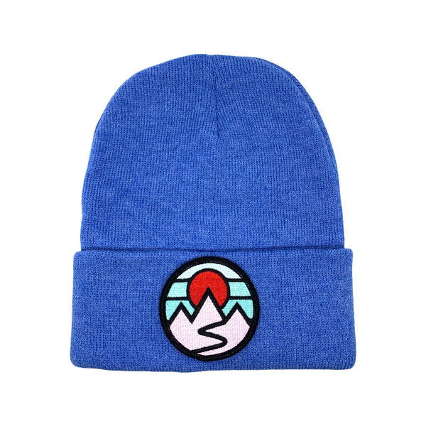 Classic Beanie (Ocean) with Mountains Patch