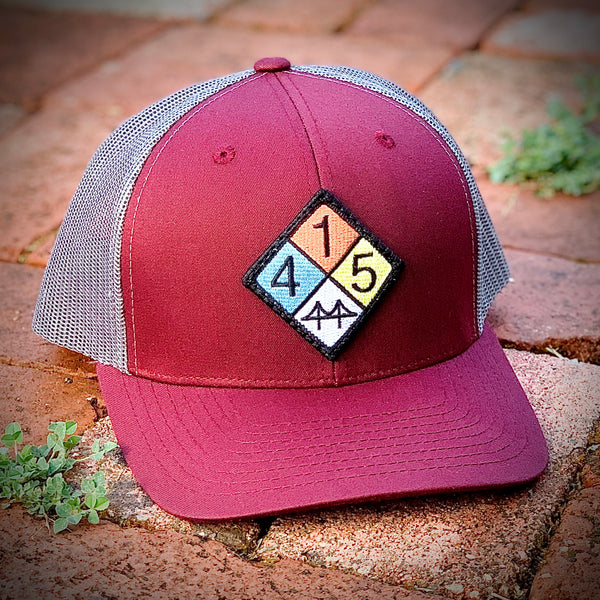 415 Curved-Brim Trucker (Maroon/Steel)